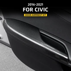 For HONDA 2016-2021 10th CIVIC SEDAN HATCHBACK TYPE-R Door armrest protective cover decorative cover Carbon fiber pattern