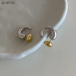 Two-tone Earrings For Women C Irregular Fancy New Styles Cute Trendy Studs Designer Fashion Jewelry Girls's Gifts Party C1288