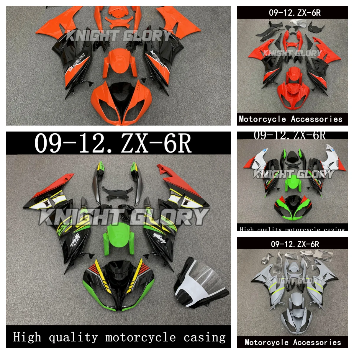 

Injection Molding Fairings Kits Fit For 636 ZX-6R 2009 2010 2011 2012 Bodywork Set Motorcycle Accessories