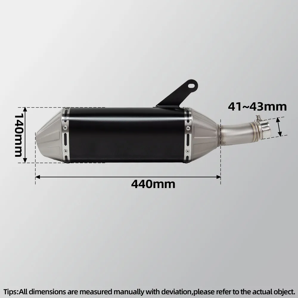 Adventure Motorcycle Exhaust Kit Escape Tail Pipe Connection Muffler With DB Killer Slip-On For CFMOTO IBEX450 450MT IBEX-450-MT
