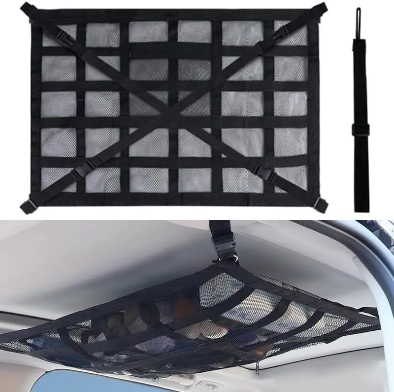 Car Ceiling Net Storage Bag Cargo Universal Truck SUV Space Saving Car Trunk Storage Pocket Organizer Sundries Bag Roof Cargo