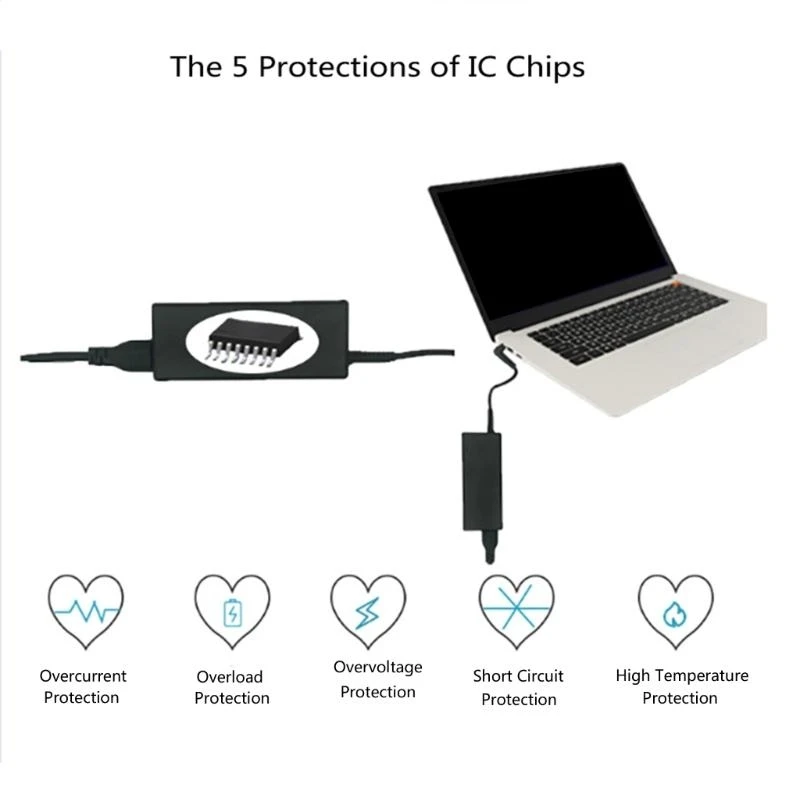 65W شاحن الكمبيوتر المحمول AC19.5V 3.34A محول لأجهزة الكمبيوتر المحمولة ومحطات الإرساء مع موصل 7.4 مم