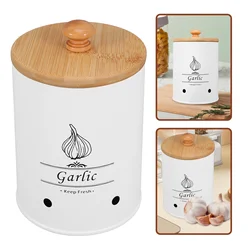 Garlic Keeper Storage Jar Container with Lid Crisper Holder Beans Keeper Home Ginger Kitchen Potato