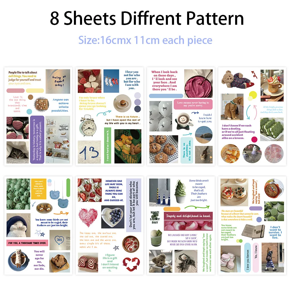 8 pçs dos desenhos animados coreano graffiti adesivos colagem série caso de telefone bagagem diy notebook adesivos à prova dwaterproof água