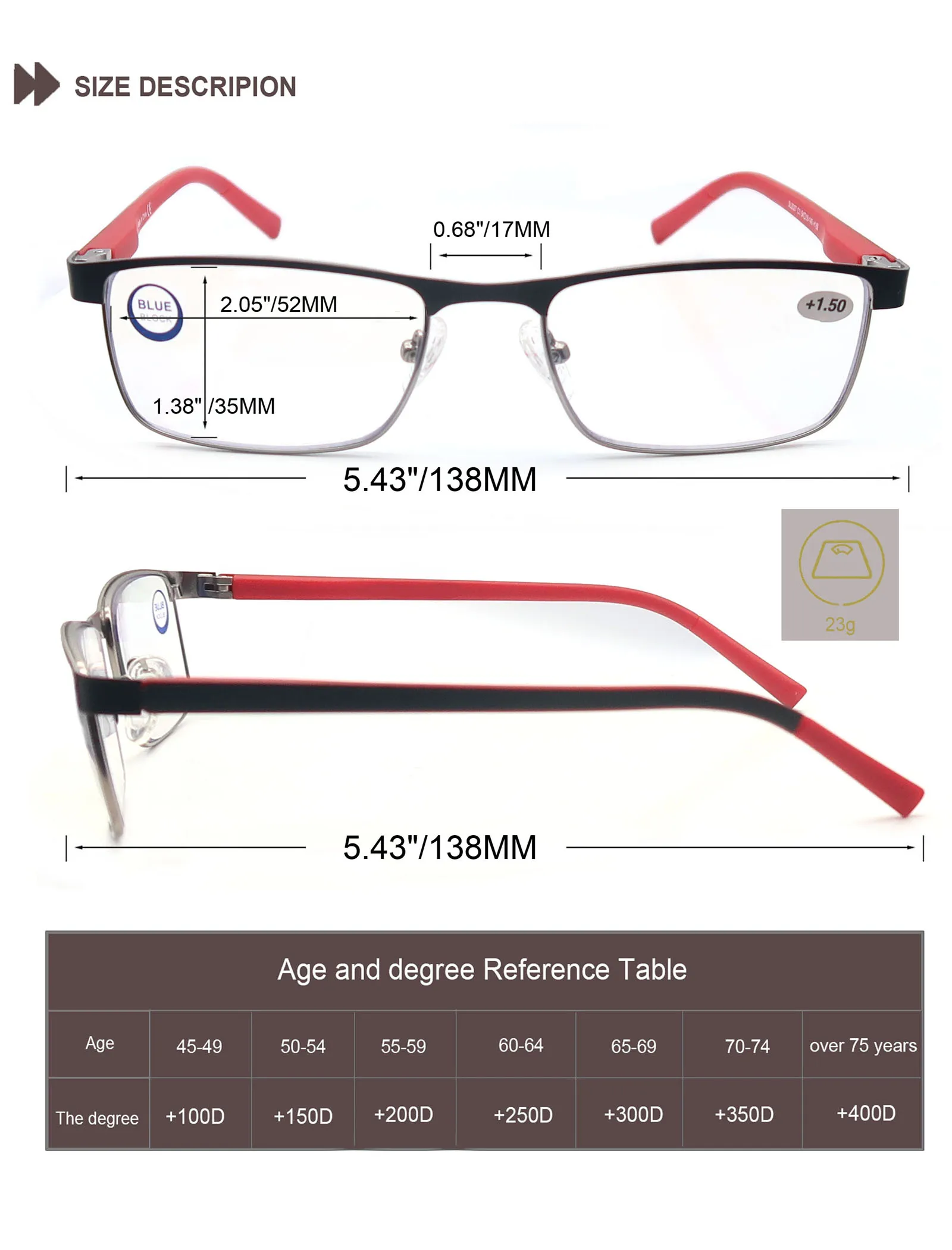 Women Blue light blocking Reading Glasses for Men Metal Frame Magazine Readers Magnifier Presbyopia Lens Eyewear diopter+1.0~3.5