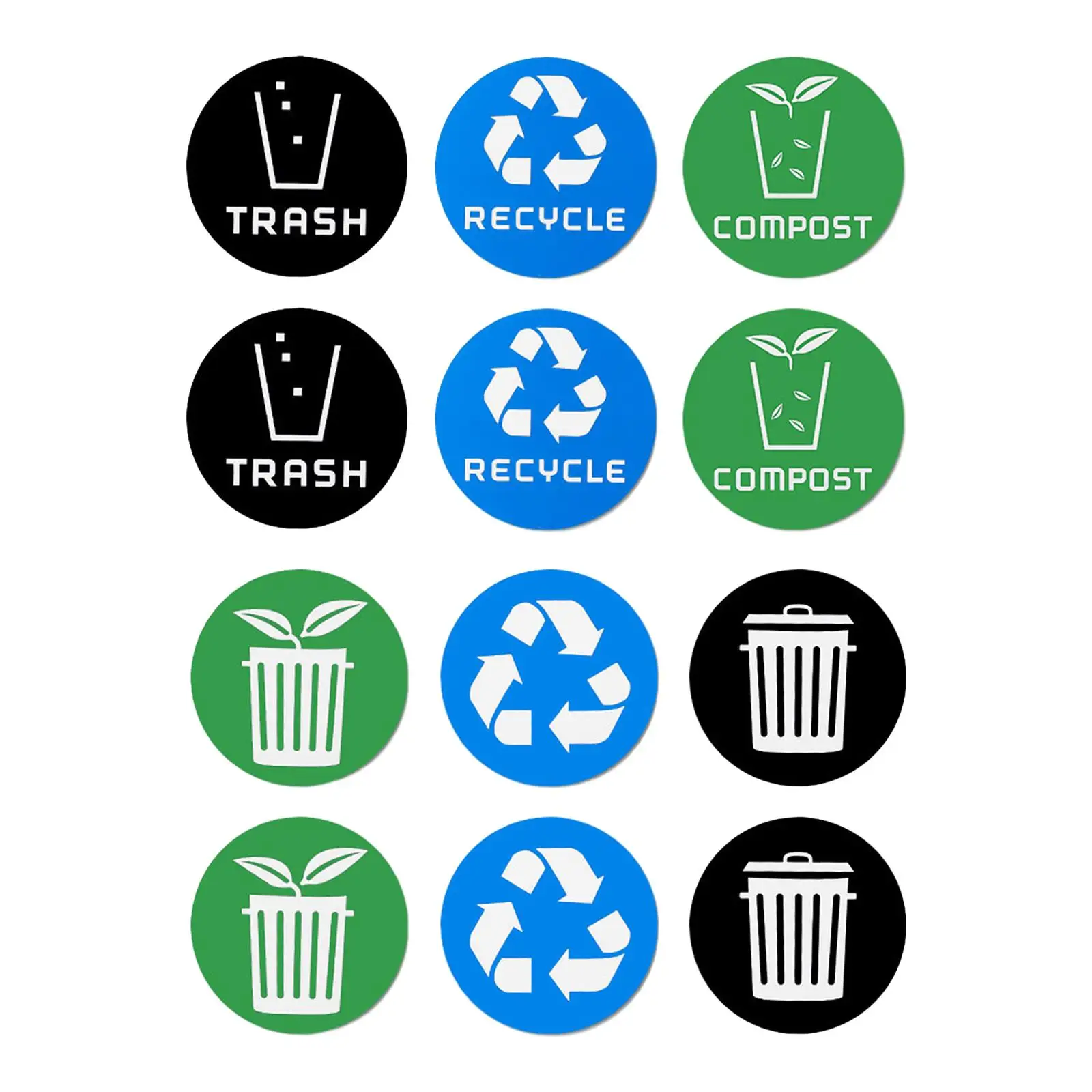 ملصقات علب القمامة ، صناديق إعادة التدوير ، ملصق للفنادق ، المطبخ ، المكتب ، الشقة ، الحدث التجاري ، 12 * #6