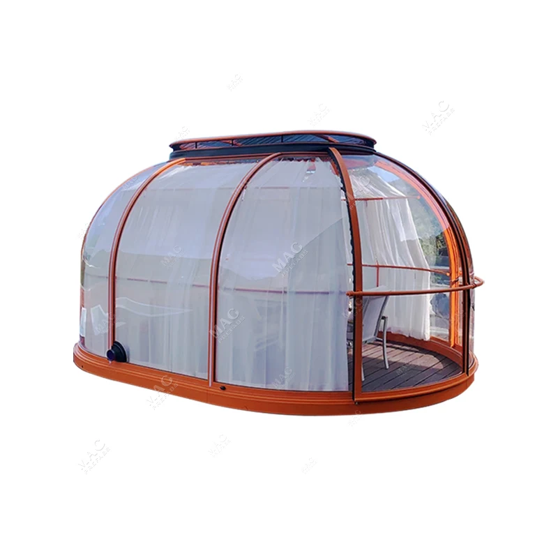 Full House Outdoor Polycarbonate Manufacturer Geodesic Polycarbonate PrefabTent Dome House Quick Install with Stainless Steel