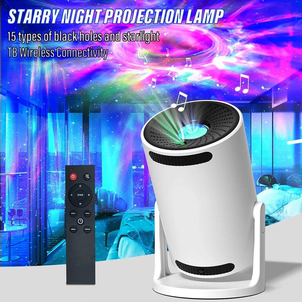 Star Projection Lamp, Black Hole Starlight Night Light with 15 Black Hole Starlight Combinations, TB Wireless Connection