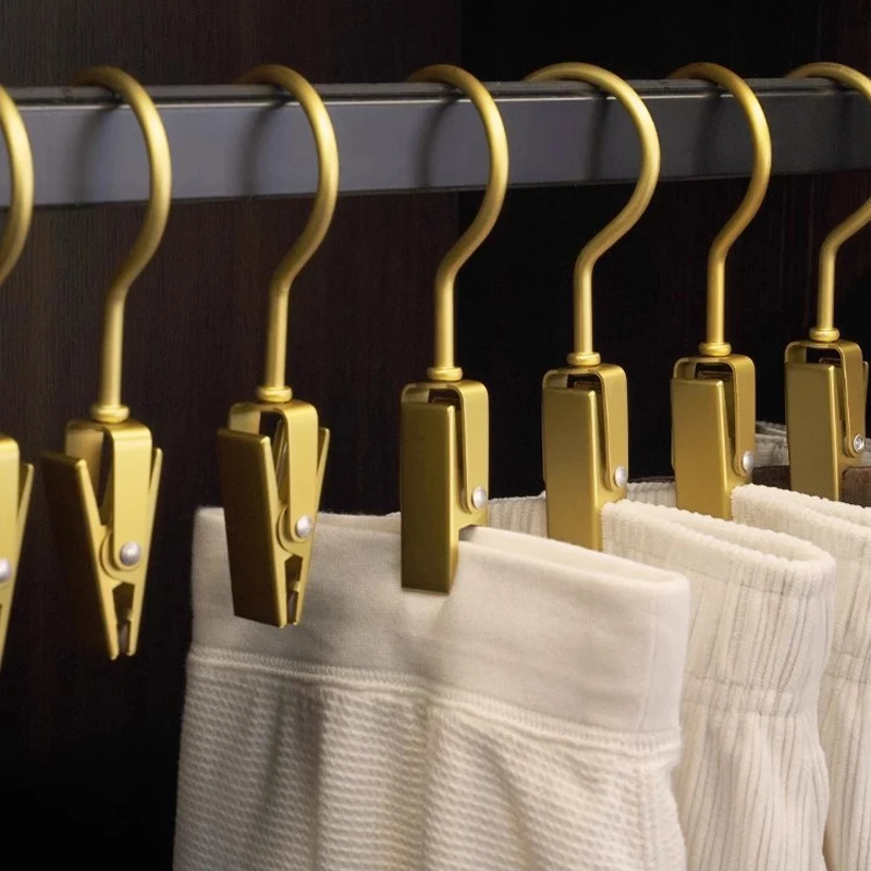 

Pant Clips Multifunctional Hook Clips Aluminum Alloy Hat Skirt Storage Racks Clothes Hangers Drying Clips Seamless Pants Rack