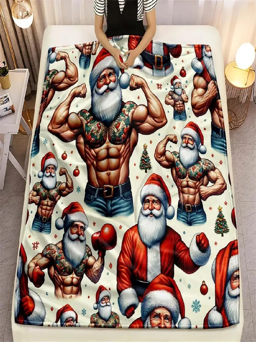 Inspiring Strong Elder Man Design Soft Microfiber Throw Blanket  Cozy for Bed Sofa Camping Picnic  Winter Decor