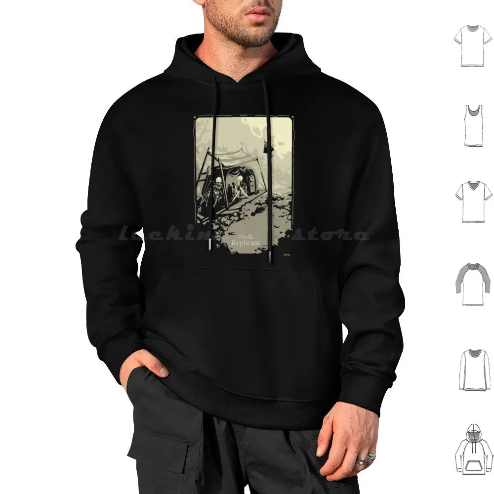 Nier Replicant Hoodie cotton Long Sleeve Automata Yoko Taro