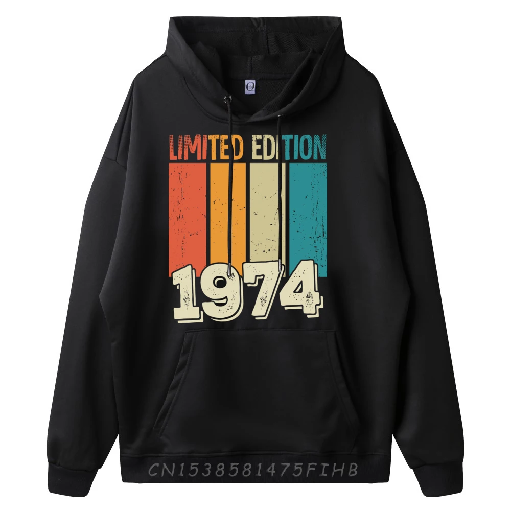 Limited Edition 1974 Blue And White Graphic Pullover Hoodies Breathable And Sweat-Absorbent Mens Hoodie Cool