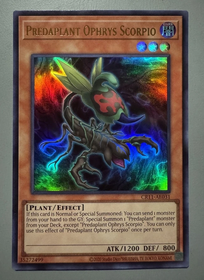 Yugioh KONAMI Duel Monsters CR11-AE031 Predaplant Ophrys Scorpio Ultra Rare Asian English Collection Mint Card