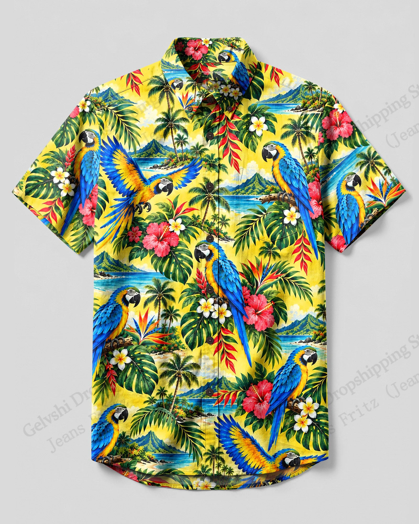 Cute Animal Dog Tropic 3D Print Hawaiian Shirt Men Women Fashion Short Sleeve Single-breast Christmas Shirt Men Clothes Vocation