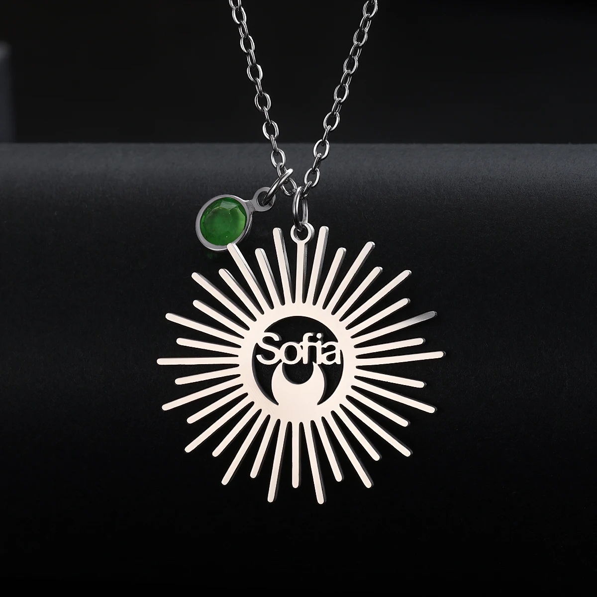 

Personalized Custom Engrave Name Necklace for Women Stainless Steel Round Choker Chain Unisex Jewelry Gift