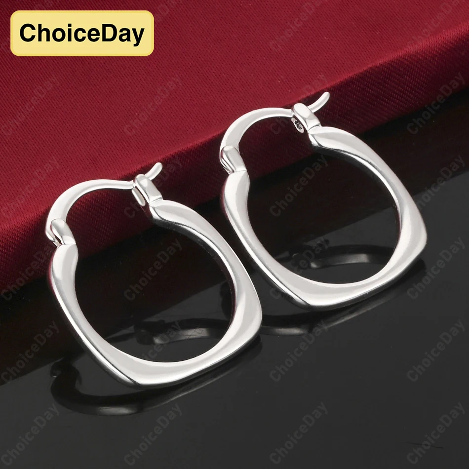 

ChoiceDay 925 Sterling Silver Exquisite Geometric Earrings for Women Charm Party Jewelry Matching Gift Fashion