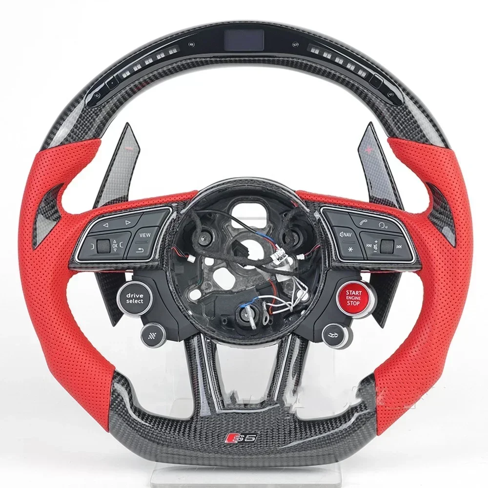 

A LED Forged Carbon Fiber Steering Wheel Fit For Audi RS3 RS4 RS5 S3 S4 S5 A3 A4 A5 A6 A7 B7 B8 C7 C8