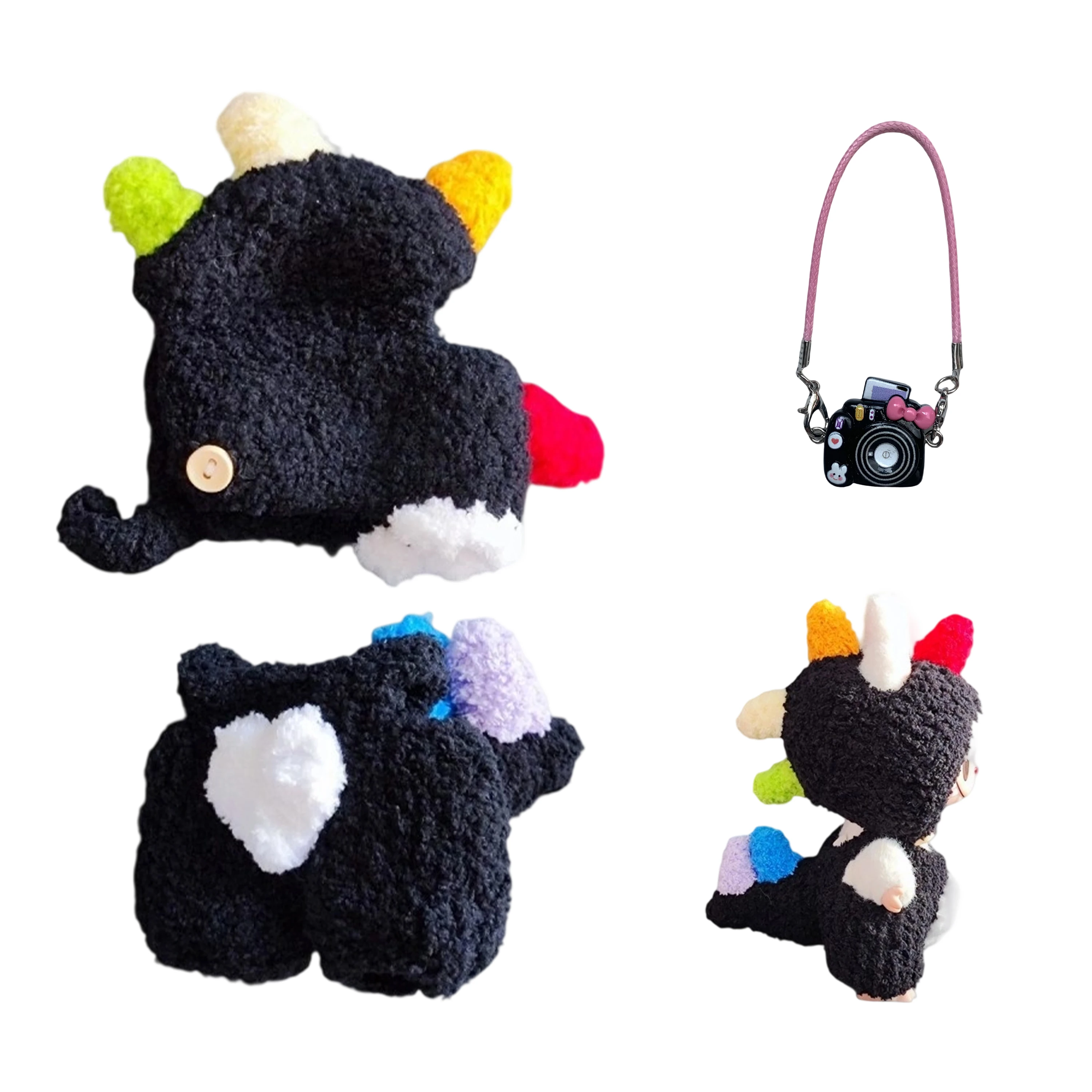 

15-17cm Mini Plush Doll Clothes & Accessories for Labubu – Cozy Winter Outfits for Dolls