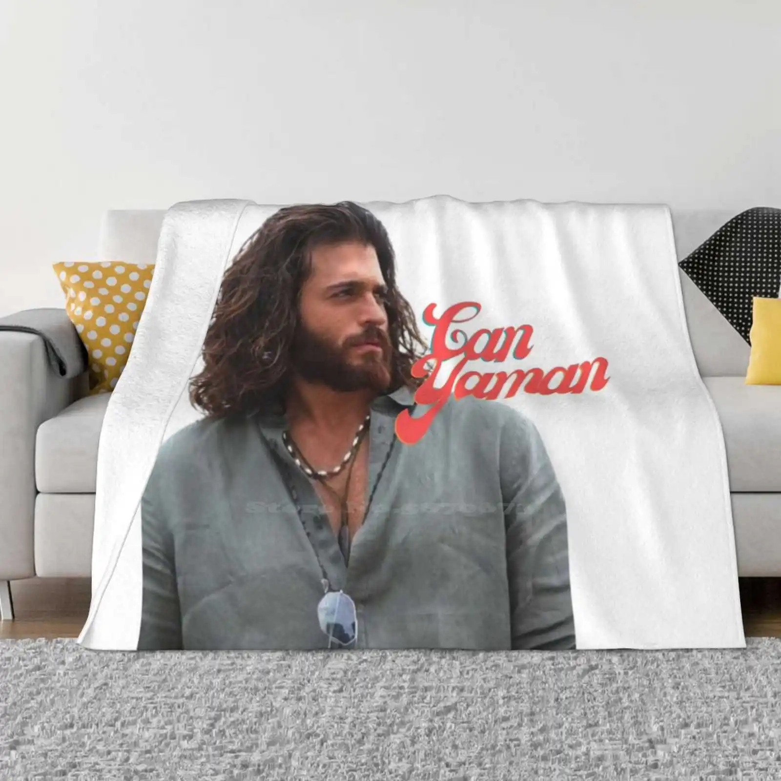 Can Yaman Fashion Soft Warm Flannel Blanket Can Yaman Turkish Man Turkish Beard Turkish Soap Opera Fan Yaman Fan