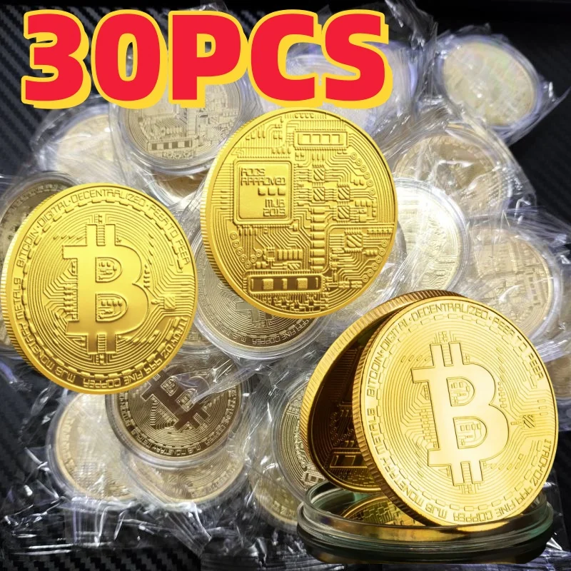 Great Bitcoin Coin Collectible Art Collection Gift Physical Commemorative Crypto Coin Metal Antiqueimitation with Protective cas