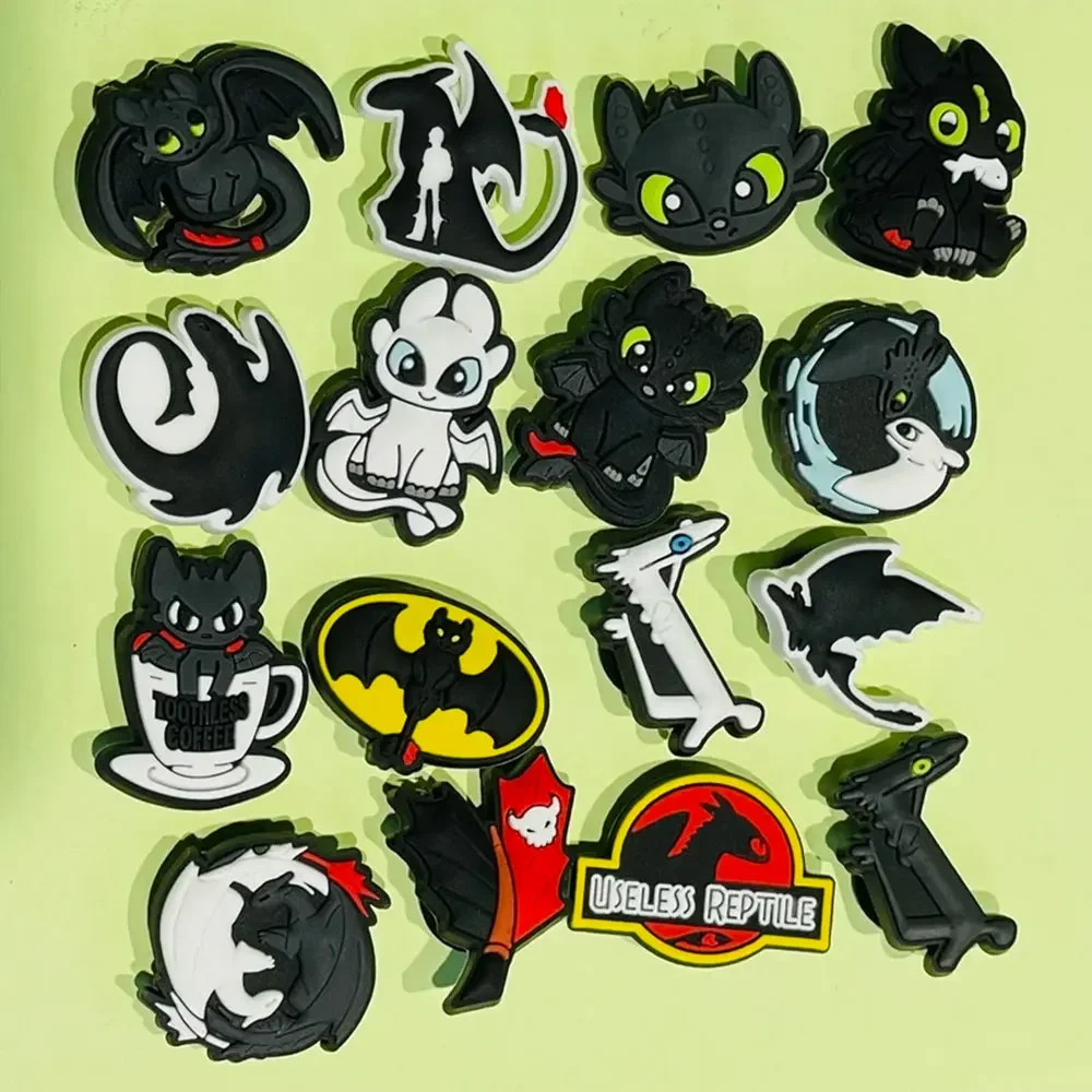 

1-16Pcs Cartoon Dragon Toothless Shoe Charms PVC Accessories Sandal Buckle Decor, DIY Clogs Cute Kids Party Favors Gifts