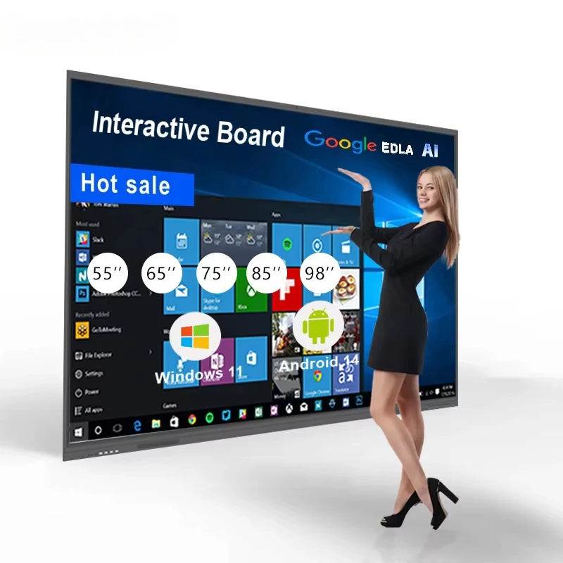 

55 65 75 86 98 Inch Interactive Panel Interact Flat Panel Interactive Whiteboard Smart Board for Teaching Interactive Board 4k