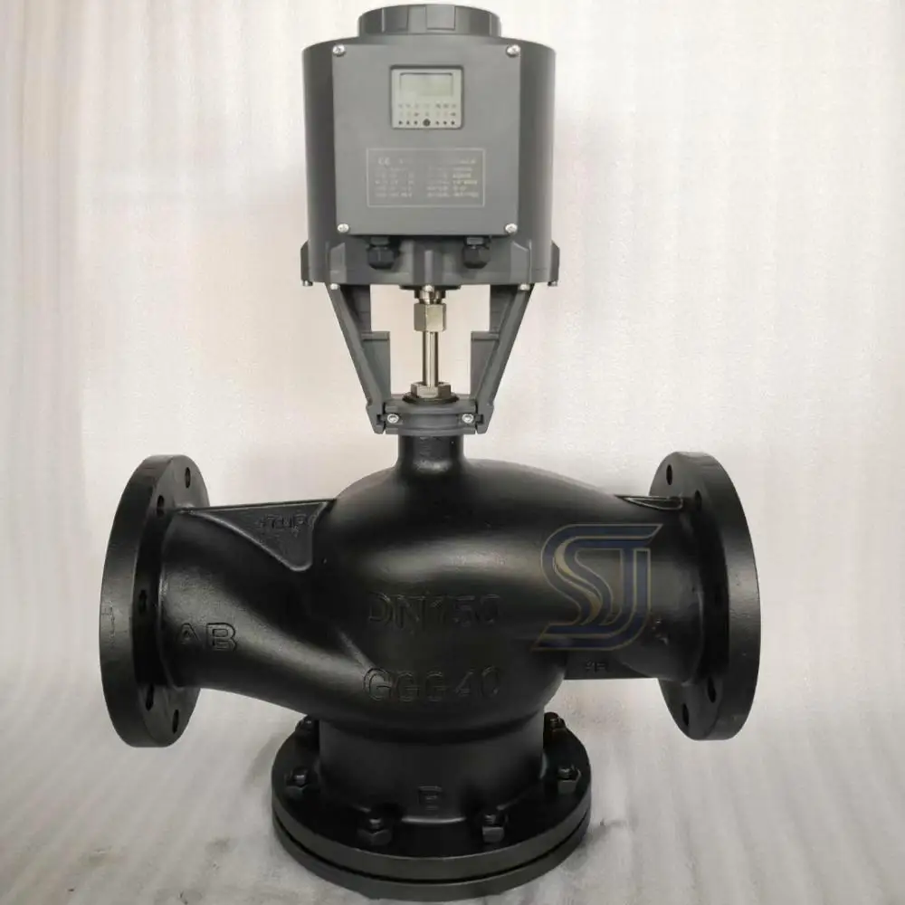 Electric Two-Way/Three-Way Temperature Control Valve Proportional Integral Actuator Carbon Steel Water OEM 1-5 MPa Pressure