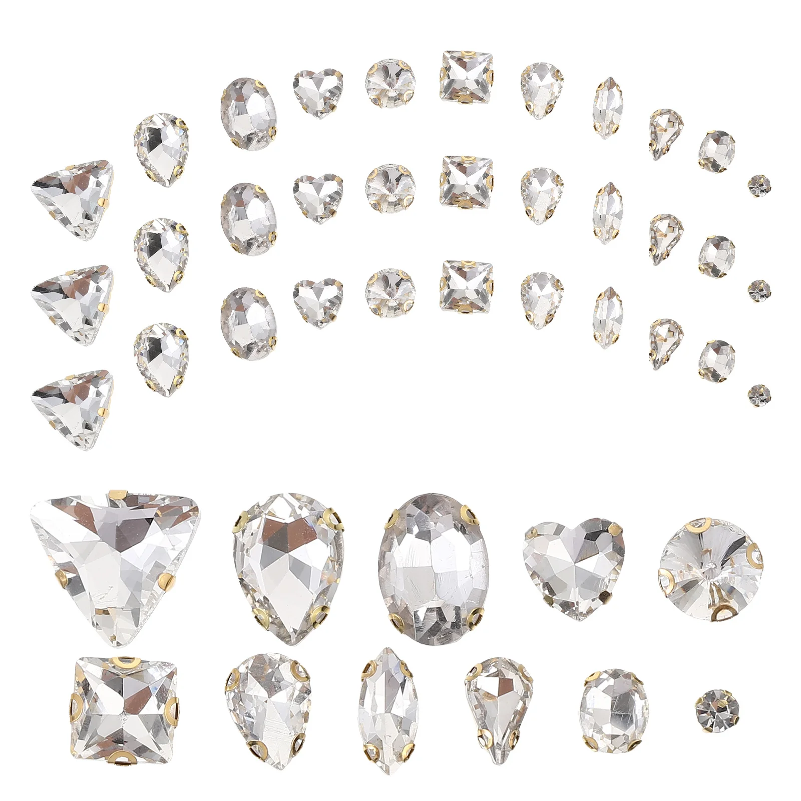 

130pcs Glass Claws Rhinestones Delicate Small Sewing Decorations Diy Clothing Accessories Craft Bag Jewelry Glitter Rhinestone