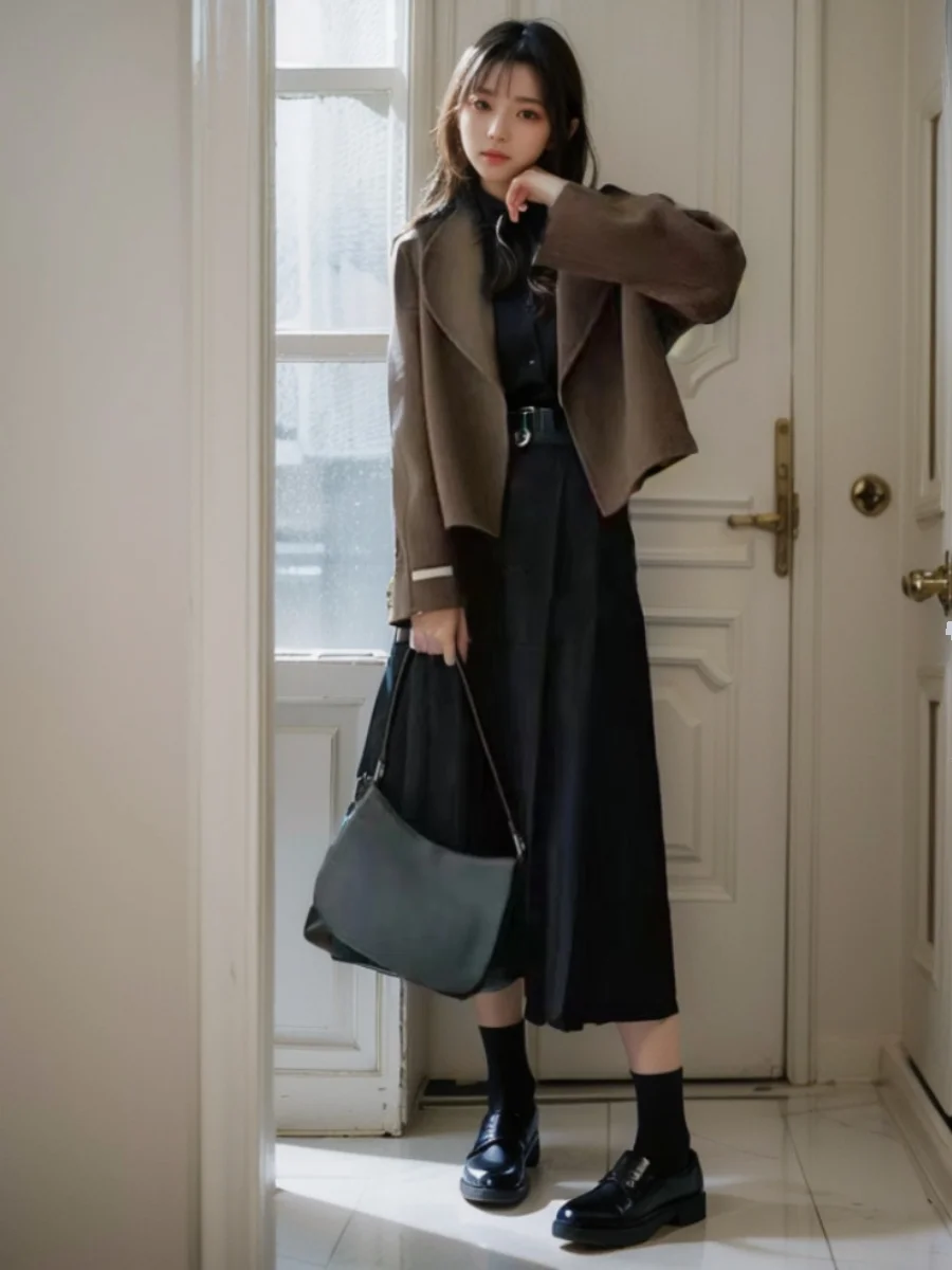 

Spring Autumn Women's Soft High-End Milk Series Dress Set Complete Set Little Fragrance Style Two-Piece Set Fashionable Women...