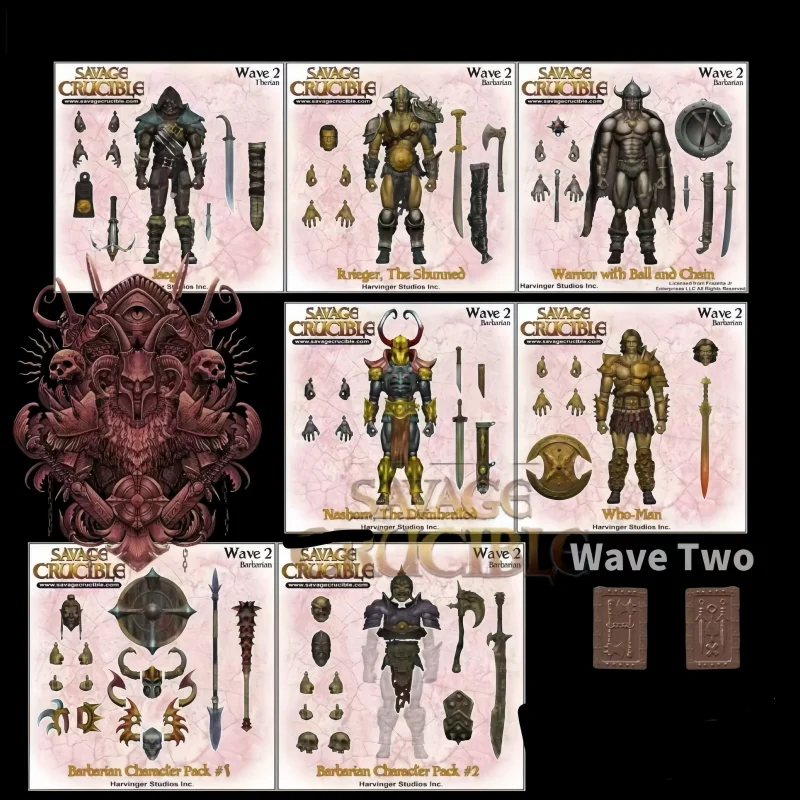 

New 1/12 7inches Harbinger Studios Savage Crucible Action Figure Wave 2 Jaeger Nashom Krieger Whoman Barbarian Anime Model Gifts
