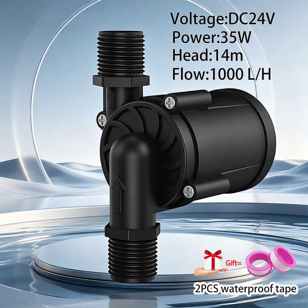 24V DC Brushless Submersible Pump Silent Water‑cooled Temperature Circulating Pump High Lift 14m 1000L/H Large Flow Small