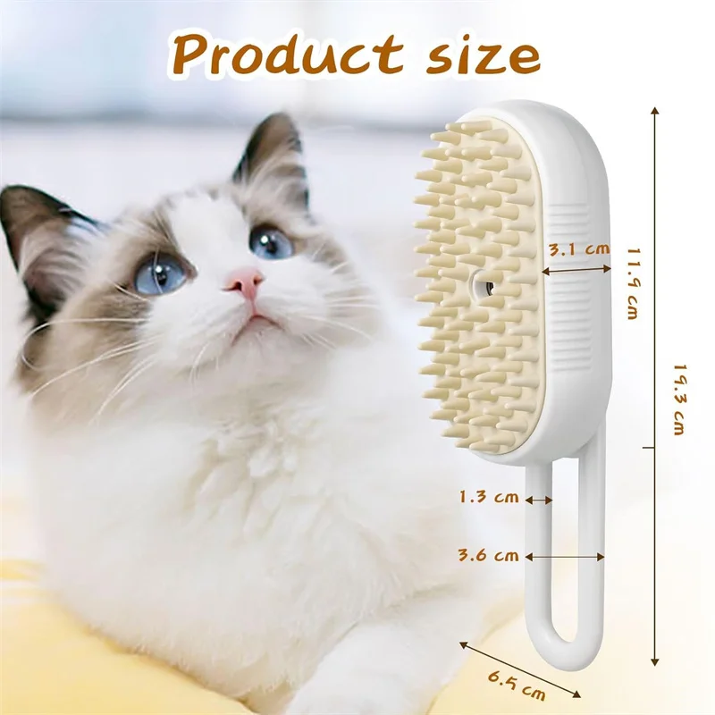 3in1 Pet Hair Cleaning Brush With Steam Pet Brush Dog Cat Steamy Brush Shedding Grooming, Spray Grooming Comb With Steam