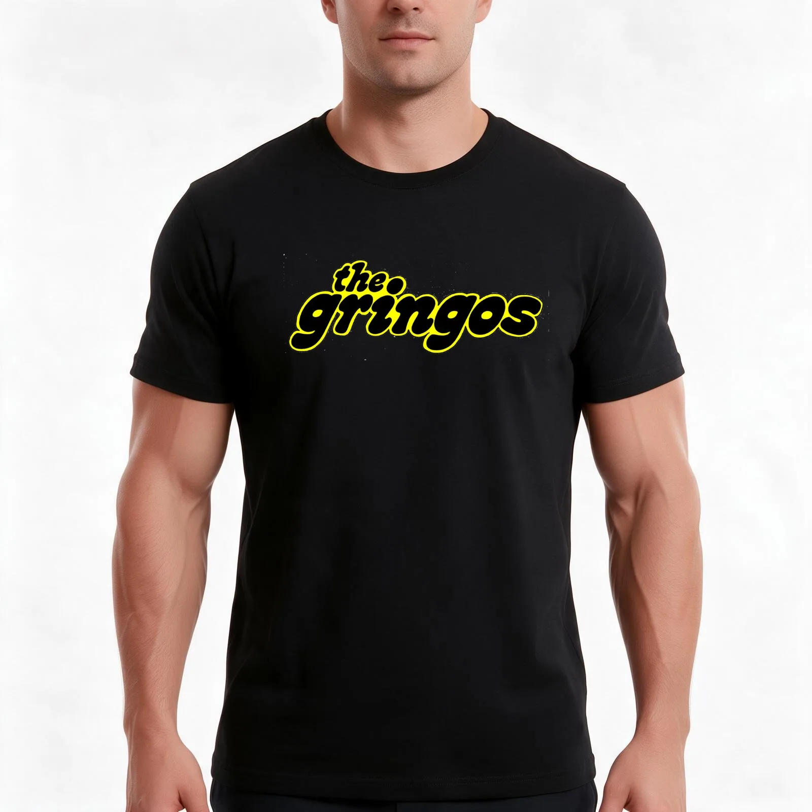 The Gringos Logo T-Shirt, Summer Casual Cotton Tee, Oversized Streetwear Tops, Vintage Graphic Print, Loose Fit Short Sleeve