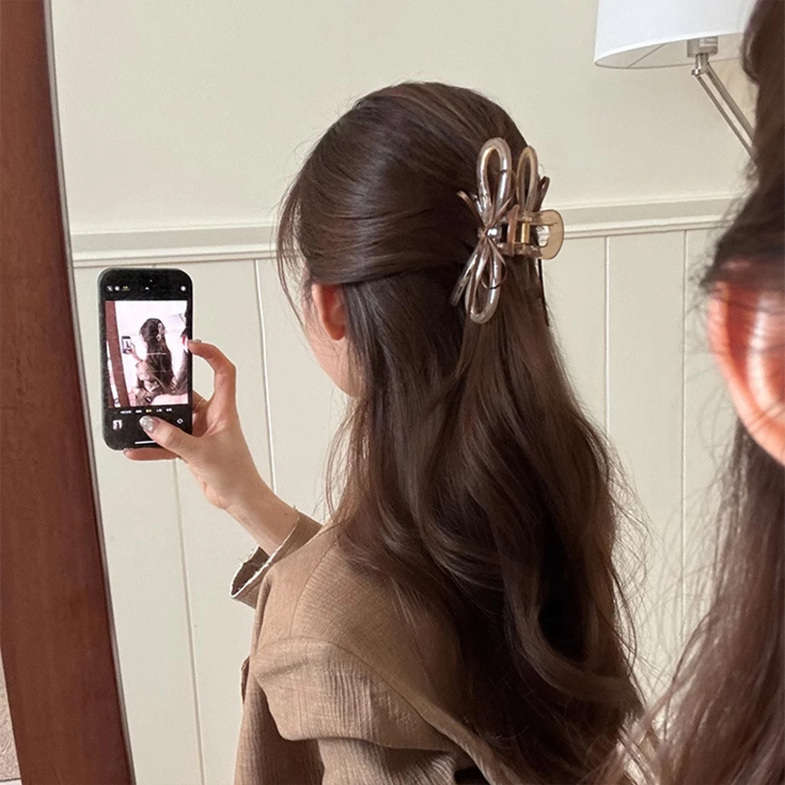 2025 neue Acryl Haar Klaue Band Bogen Transparent Shark Greifer Für Frauen Mädchen Sommer Im Freien Einfache Haar Zubehör 12 cm – Detail 3