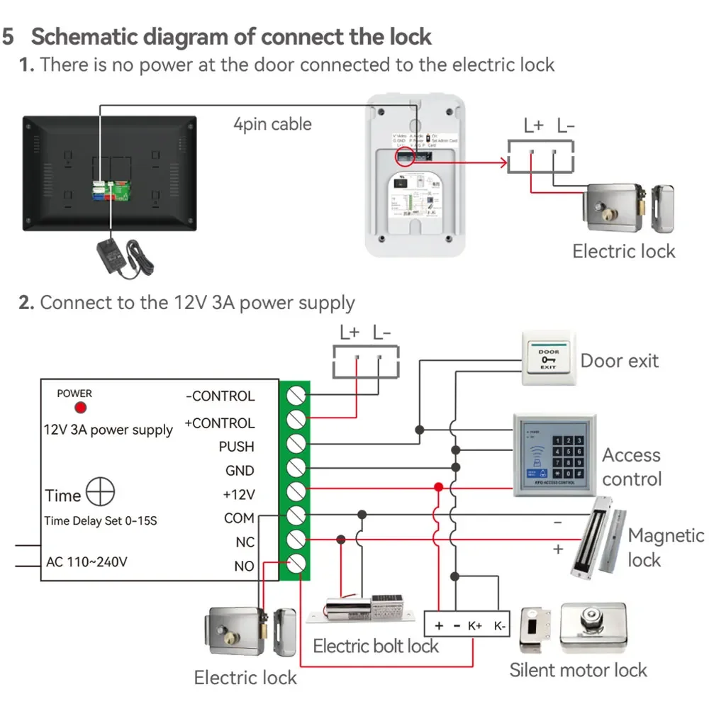 Aplicativo de vídeo intercomunicador sem fio para moradia e apartamento, sistema de controle de acesso RFID, casa inteligente Tuya, Wi-Fi, porta de vídeo, 1080p, 7 in