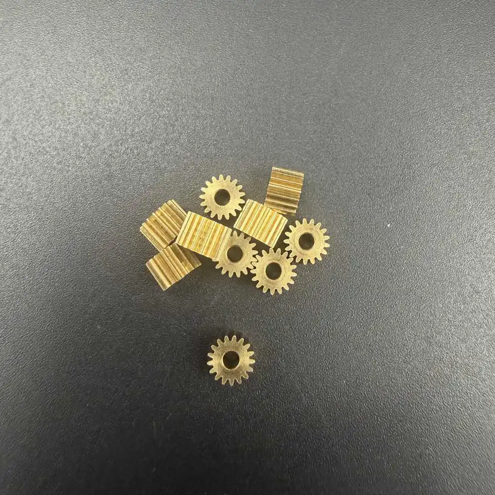 10Pcs/Lot 0.3M 17T 18T 19T Brass Spur Gear Metal Pinion Bore 1.98mm 2mm 2A Precision 17/18/19 Teeth 4mm Height 172A 182A 192A HQ