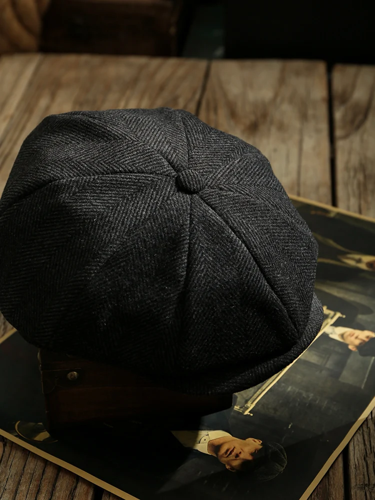 

Men's Casual Peaky Blinders HatSpring & Autumn Vintage Beret, WildCasual Hat, Unisex,Octagonal Hat Girls Press Lang, British Hat
