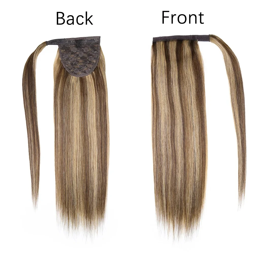 Human Hair Ponytail Extensions Natural Remy Human Hair Extensions Invisible Magic Paste Soft Straight Ponytails With Clip ins