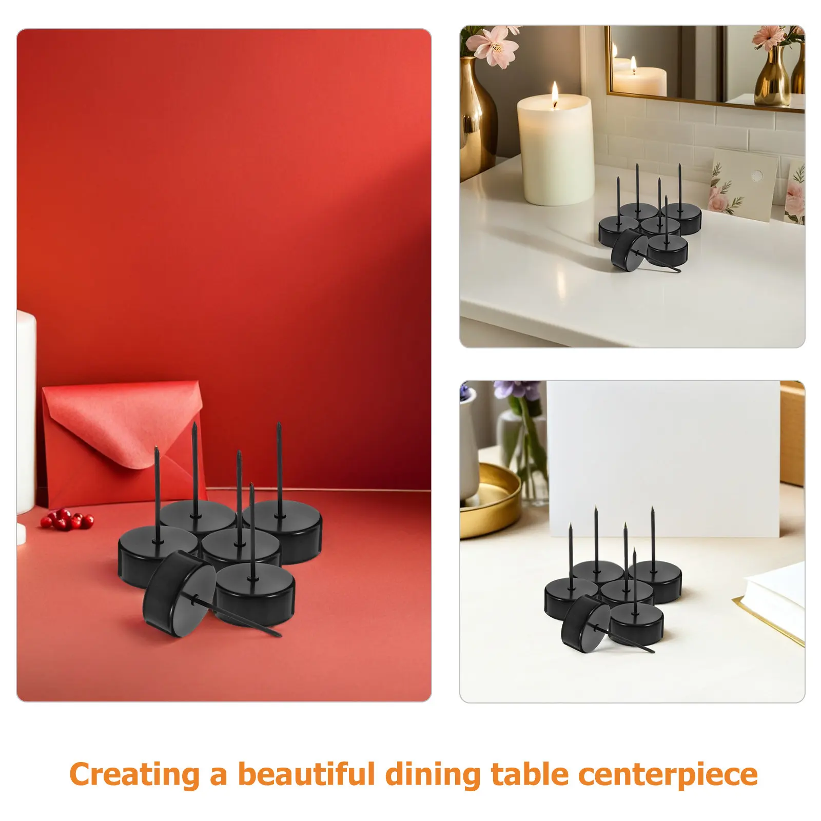 20Pcs Holder Stakes Metal Taper Candlestick Spike Pillar Base Heavy Duty Floral Table Centerpiece Wedding Party