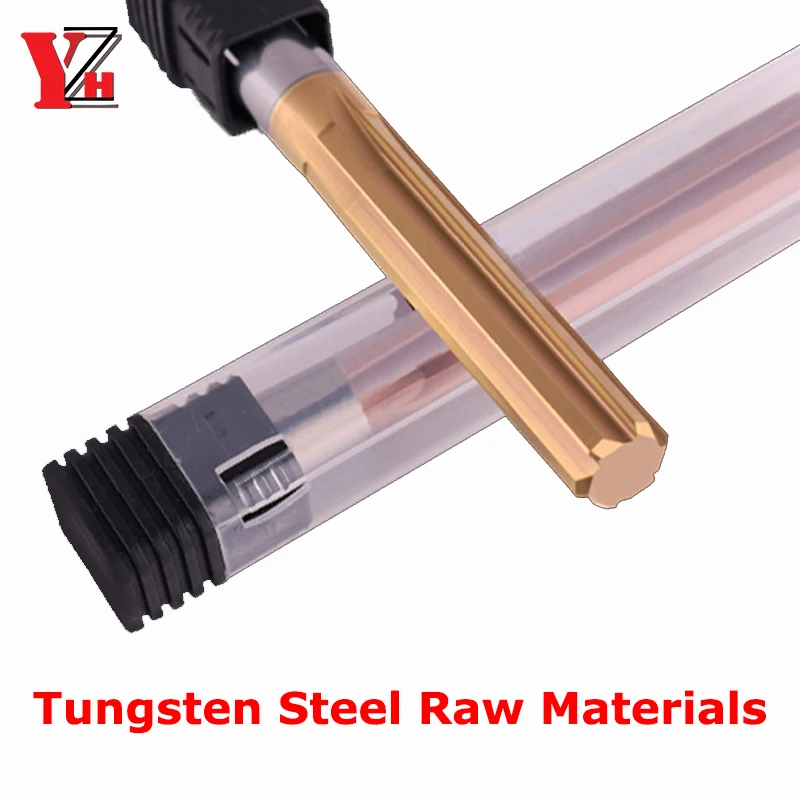YZH 100mm 150mm Machine Reamer HRC60 Coated Straight Groove Tolerance H7 Harened Steel Metal Cutter CNC Turning Hole