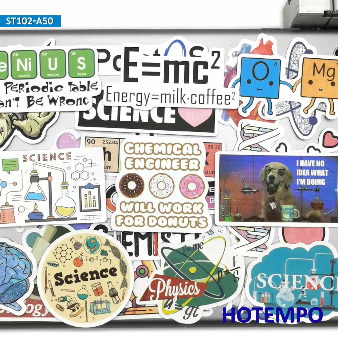 50Pieces Laboratory Chemistry Math Symbol Element Formula Science Stickers for Scrapbook Diary Luggage Phone Laptop Sticker Toys