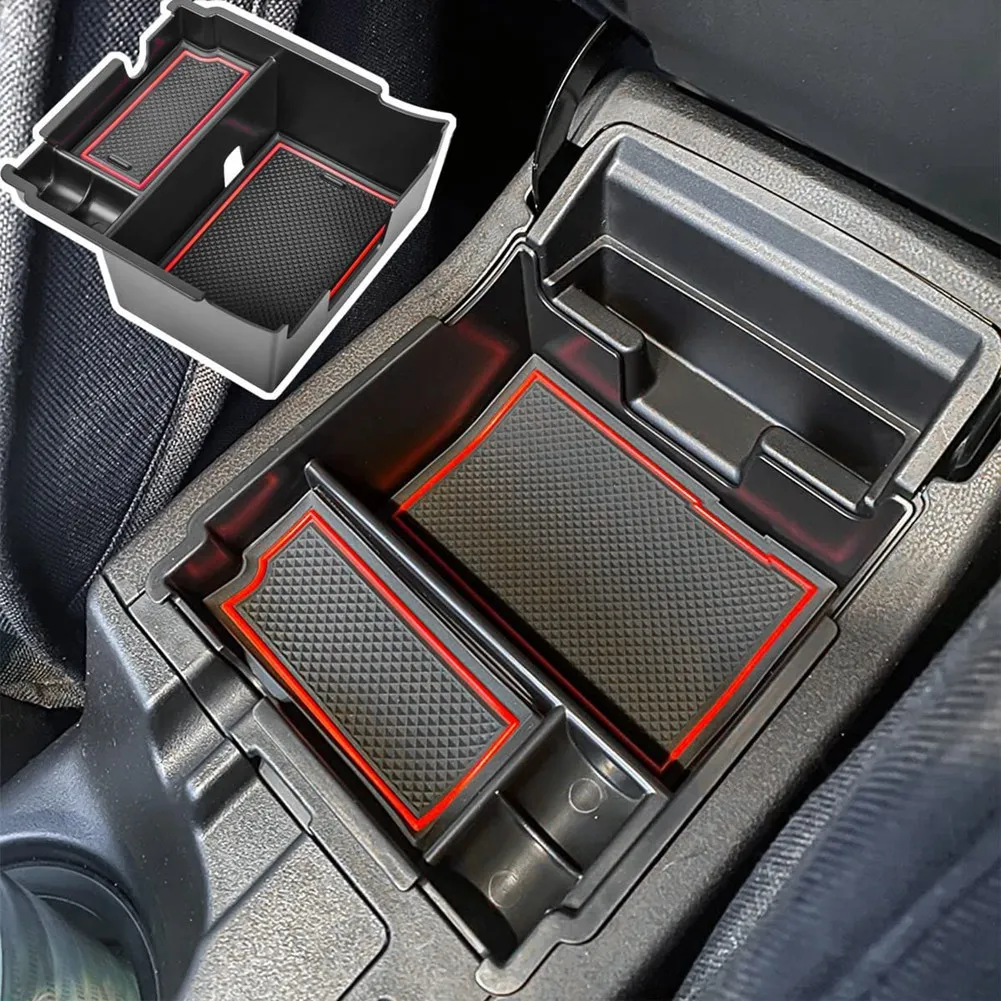 Center Console Organizer Tray for Subaru Crosstrek Impreza 2017-2022 Armrest Secondary Storage Box Accessories, Red