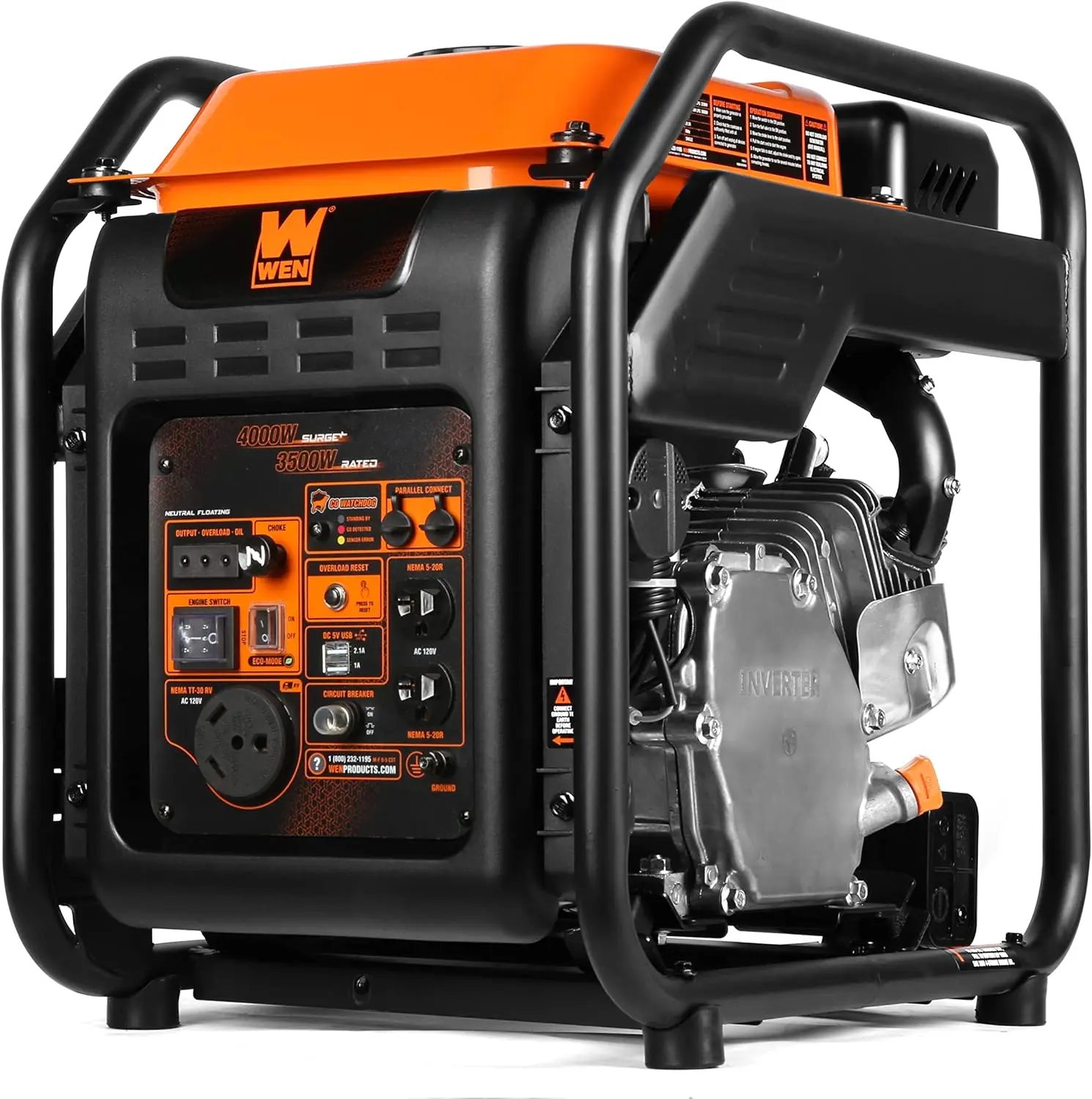 

WEN DF402iX RV-Ready 4000-Watt Dual Fuel Open Frame Inverter Generator with CO Shutdown Sensor