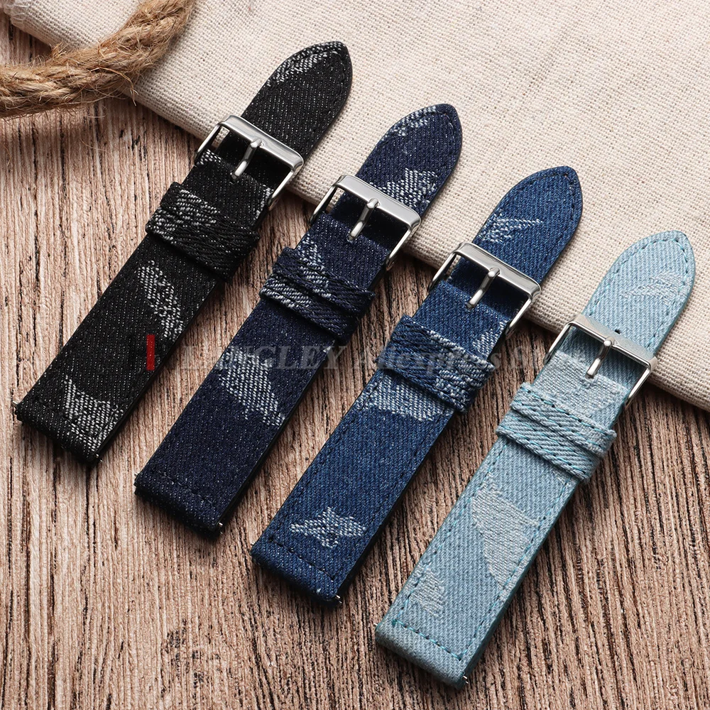 New Denim Pattern Nylon Watchb - Vintage Collectible Watches review and price