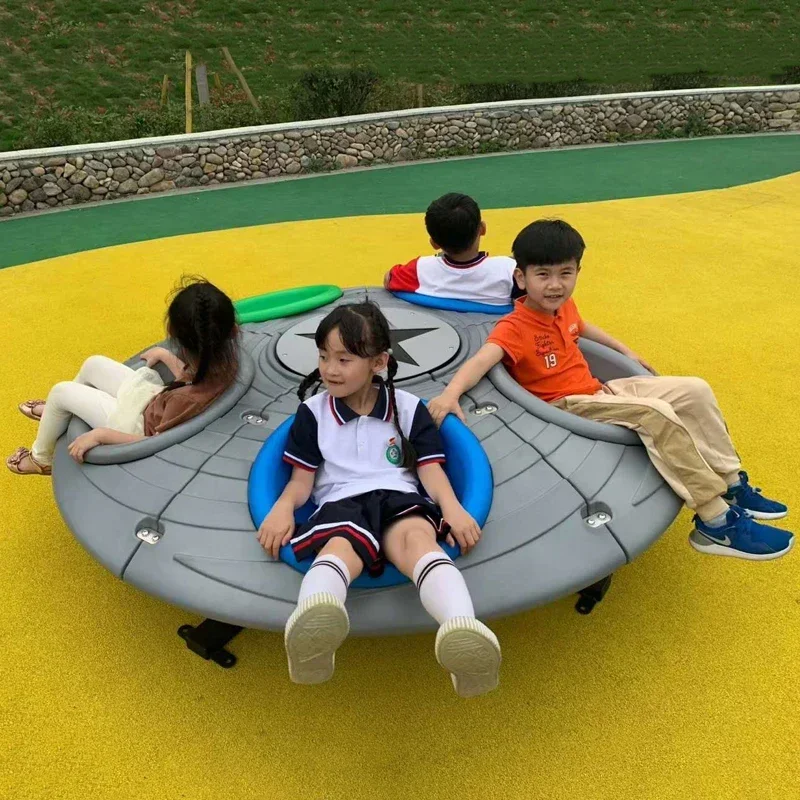 Children's Swivel Chair Spring Square Playground Large Indoor Outdoor Flying Butterfly Rotating Turntable