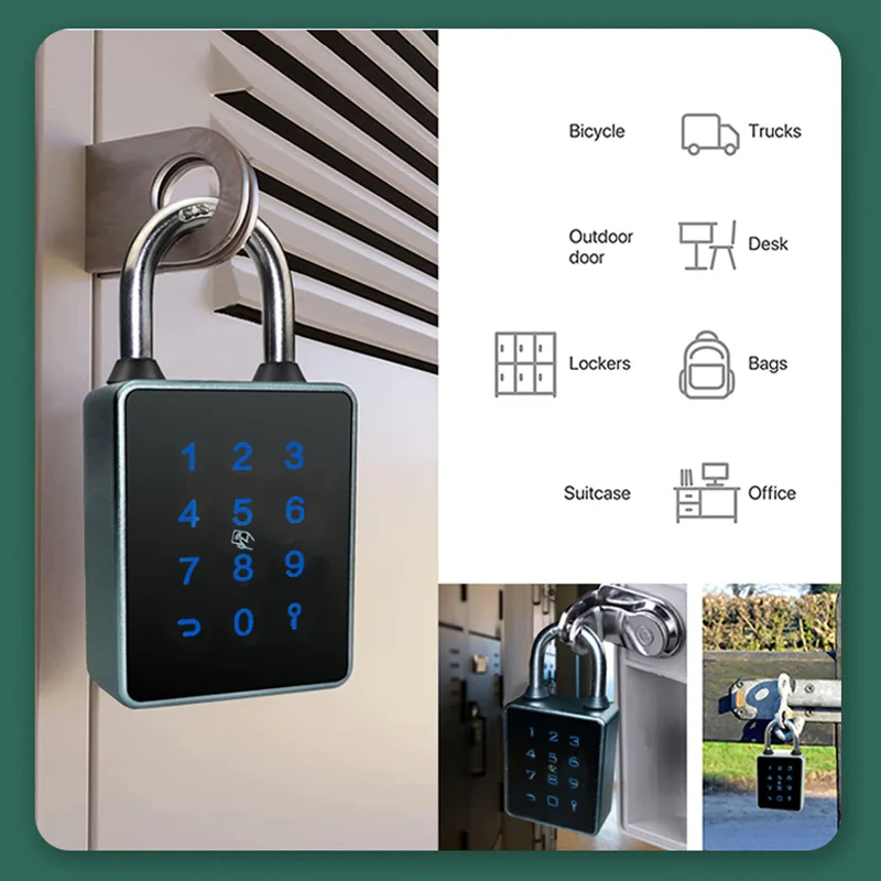 Waterproof TTlock App Password Key NFC M1 Card USB Rechargeable Digital Smart Padlock Bluetooth Support 4 Ways Unlock