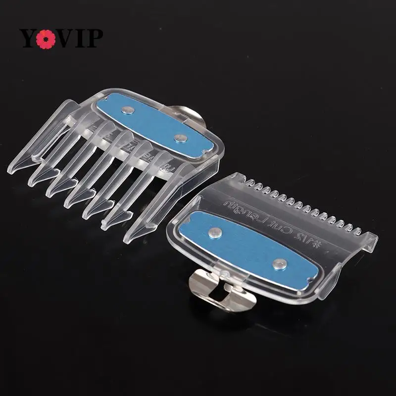 2PCS Professional Cutting Guide Comb Hair Clipper Limit Comb With Metal Clip