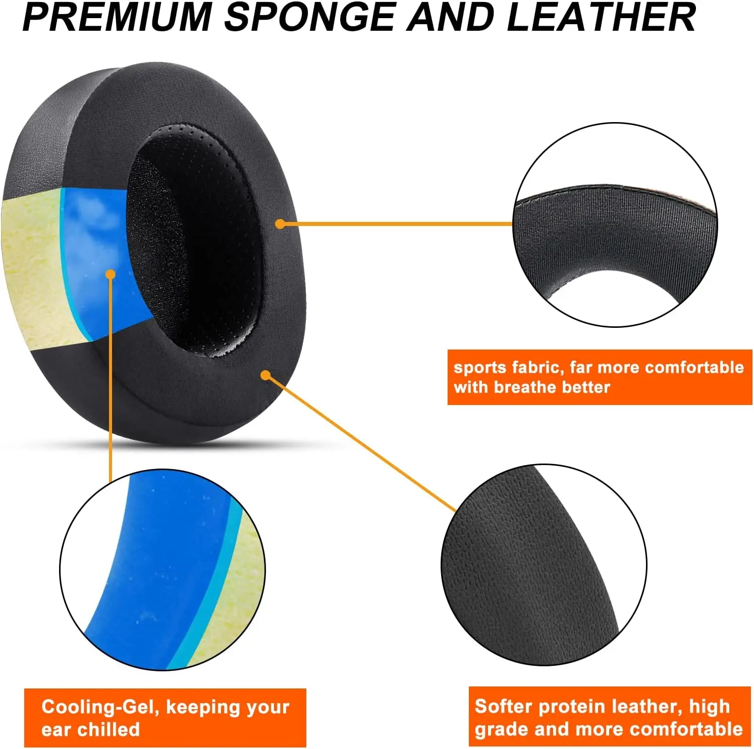 Cool Gel replacement ear pads for Steelseries Arctis 1/3/5/7/7x/9/9x/Pro Xbox wireless headphone game ear pads
