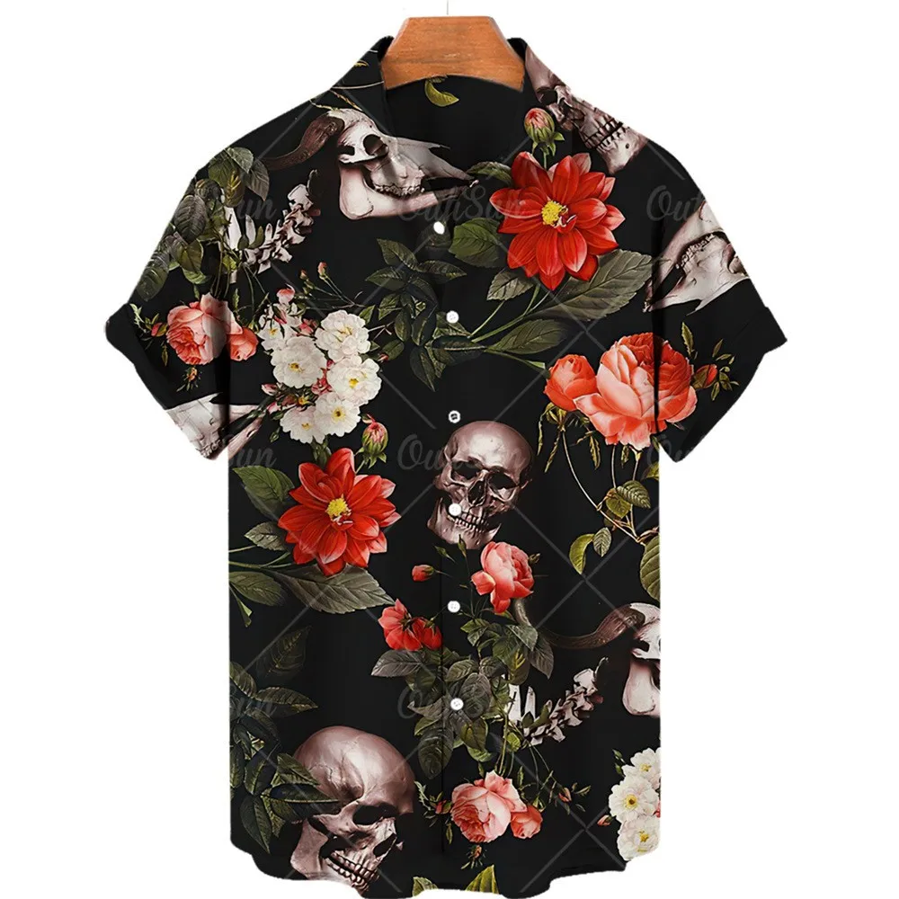 

Summer Men's Shirt 3D Digital Printed Short Sleeved Shirt Men's Casual Loose Short Sleeved Shirt