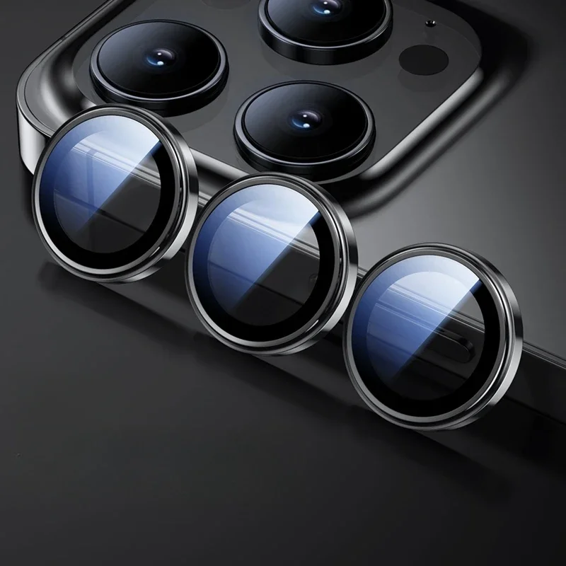 

2-3Pcs Metal Ring Lens Glass For IPhone 17 14 15 16 Pro Max 12 13 Mini Camera Protector Back Lens Film Cap Cover With Positioner
